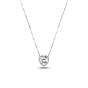 OLIVIE Stříbrný náhrdelník ZIRKONOVÉ SRDCE 2323 Ag 925; ≤2,1 g.
