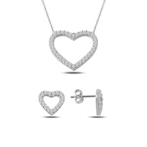 OLIVIE Sada stříbrných šperků SRDCE 2350 Ag 925; ≤3 g.
