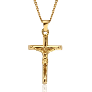 OLIVIE Stříbrný náhrdelník KŘÍŽ S JEŽÍŠEM GOLD 8879 Ag 925; ≤6,4 g.