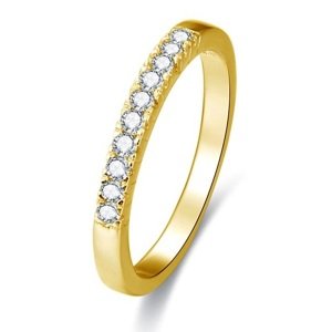 Beneto Pozlacený stříbrný prsten s krystaly AGG189 52 mm