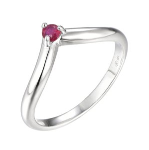 Brilio Silver Minimalistický stříbrný prsten s rubínem Precious Stone SR09001D 56 mm