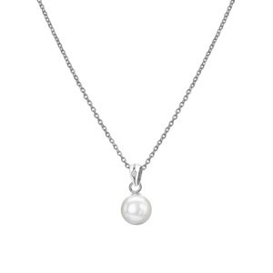 Hot Diamonds Půvabný stříbrný náhrdelník s diamantem a perličkou Diamond Amulets DP895 (řetízek, přívěsek)