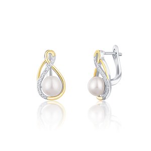 JwL Luxury Pearls Elegantní bicolor náušnice s pravými perlami JL0721