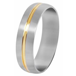 Troli Ocelový prsten se zlatým proužkem 49 mm