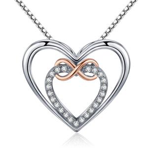 Linda's Jewelry Stříbrný náhrdelník se zirkony Infinite Love  INH034