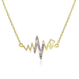 Linda's Jewelry Stříbrný náhrdelník Srdcebeat Luxury Line Ag 925/1000 INH060