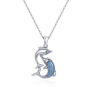 Linda's Jewelry Stříbrný náhrdelník Tanec Delfínů Ag 925/1000 INH107
