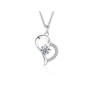 Linda's Jewelry Stříbrný náhrdelník se srdcem Romantika Ag 925/1000 INH130