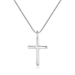 Linda's Jewelry Stříbrný náhrdelník Kříž Ag 925/1000 INH131