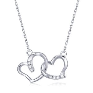 Linda's Jewelry Stříbrný náhrdelník Spřízněná Srdce Ag 925/1000 INH167