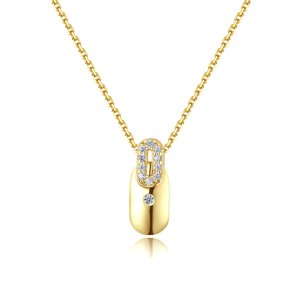 Linda's Jewelry Stříbrný pozlacený náhrdelník Minimalistka Ag 925/1000 INH177