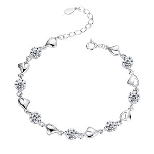 Linda's Jewelry Stříbrný náramek Otevřená Srdce Ag 925/1000 INR166