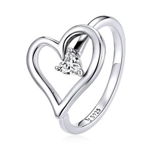 Linda's Jewelry Stříbrný prsten Srdce z lásky 925/1000 IPR084 Velikost: 52