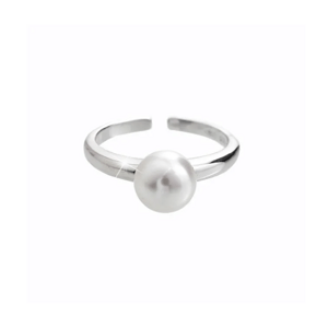 Stříbrný prsten s bílou perlou Swarovski Elements Bílý