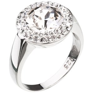 Stříbrný prsten s krystaly Swarovski kulatý bílý 35026.1 Krystal 58,Stříbrný prsten s krystaly Swarovski kulatý bílý 35026.1 Krystal 58