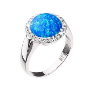 Stříbrný prsten se syntetickým opálem a s křišťály Preciosa modrý 35060.1 Blue s.Opal 54,Stříbrný prsten se syntetickým opálem a s křišťály Preciosa m