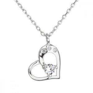 Stříbrný náhrdelník se zirkonem bílé srdce 12022.1,Stříbrný náhrdelník se zirkonem bílé srdce 12022.1
